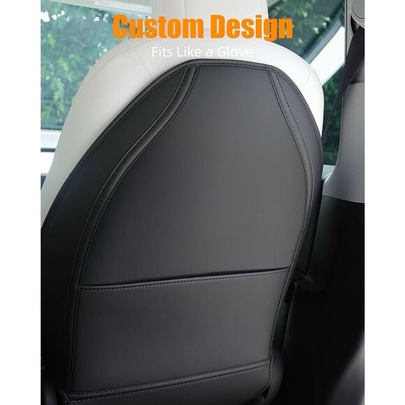 Crofy Leather Seat Back Protector for Tesla Model Y, 3, S/X